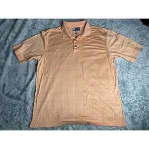 Jos A Bank Ledbetter Golf Polo Shirt Men’s‎ Large Performance Orange Plaid